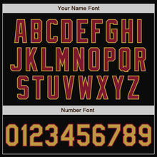 Load image into Gallery viewer, Custom Black Old Gold-Crimson Bomber Full-Snap Varsity Letterman Two Tone Jacket
