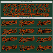Laden Sie das Bild in den Galerie-Viewer, Custom Green Orange-Black Bomber Full-Snap Varsity Letterman Two Tone Jacket
