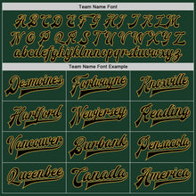 Charger l&#39;image dans la galerie, Custom Green Old Gold-Black Bomber Full-Snap Varsity Letterman Two Tone Jacket
