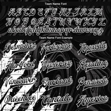 Laden Sie das Bild in den Galerie-Viewer, Custom Black White 3D Pattern Design Bomber Full-Snap Varsity Letterman Jacket
