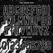 Laden Sie das Bild in den Galerie-Viewer, Custom Black White 3D Pattern Design Bomber Full-Snap Varsity Letterman Jacket
