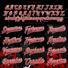 Загрузить изображение в средство просмотра галереи, Custom Graffiti Pattern Red-Black Dark Abstract Urban Street Art 3D Bomber Full-Snap Varsity Letterman Jacket
