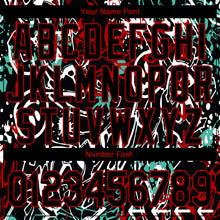 Laden Sie das Bild in den Galerie-Viewer, Custom Graffiti Pattern Black-Red Abstract Grunge Art 3D Bomber Full-Snap Varsity Letterman Jacket
