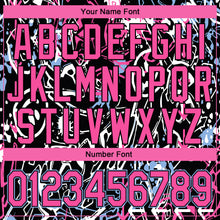 Load image into Gallery viewer, Custom Graffiti Pattern Pink-Light Blue Abstract Grunge Art 3D Bomber Full-Snap Varsity Letterman Jacket
