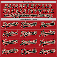 Charger l&#39;image dans la galerie, Custom Red Black-Cream Bomber Full-Snap Varsity Letterman Two Tone Jacket
