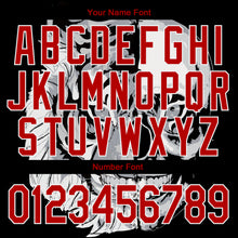 Charger l&#39;image dans la galerie, Custom Black Red-White Skull Fashion 3D Bomber Full-Snap Varsity Letterman Jacket
