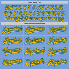 Load image into Gallery viewer, Custom Light Blue Green-Gold Bomber Full-Snap Varsity Letterman Two Tone Jacket
