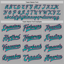Загрузить изображение в средство просмотра галереи, Custom Gray Aqua Black-Pink Bomber Full-Snap Varsity Letterman Two Tone Jacket
