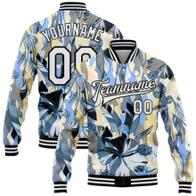 Laden Sie das Bild in den Galerie-Viewer, Custom Camo White-Black Boho Style 3D Pattern Design Bomber Full-Snap Varsity Letterman Salute To Service Jacket
