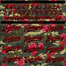 Load image into Gallery viewer, Custom Camo Black-Red Rose 3D Pattern Design Bomber Full-Snap Varsity Letterman Salute To Service Jacket
