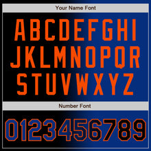 Load image into Gallery viewer, Custom Black Royal-Orange Bomber Full-Snap Varsity Letterman Gradient Fashion Jacket
