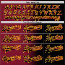 Charger l&#39;image dans la galerie, Custom Black Crimson-Gold Bomber Full-Snap Varsity Letterman Gradient Fashion Jacket

