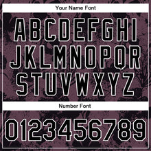 Laden Sie das Bild in den Galerie-Viewer, Custom Burgundy Black-White Plant And Flower 3D Pattern Design Bomber Full-Snap Varsity Letterman Jacket
