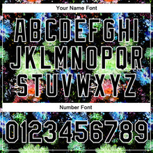 Laden Sie das Bild in den Galerie-Viewer, Custom Black White Glitter Bloom 3D Pattern Design Bomber Full-Snap Varsity Letterman Jacket
