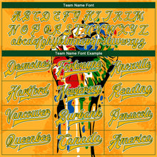 Laden Sie das Bild in den Galerie-Viewer, Custom Gold Black-Old Gold Black History Month 3D Pattern Design Bomber Full-Snap Varsity Letterman Jacket
