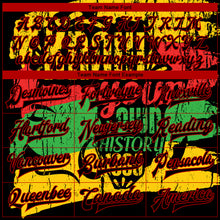 Laden Sie das Bild in den Galerie-Viewer, Custom Black Red Gold-Kelly Green Black History Month 3D Pattern Design Bomber Full-Snap Varsity Letterman Jacket
