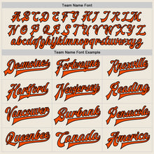 Laden Sie das Bild in den Galerie-Viewer, Custom Cream Orange-Black Bomber Full-Snap Varsity Letterman Two Tone Jacket
