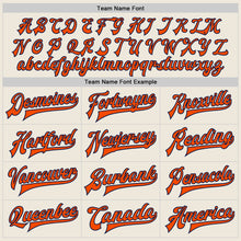 Load image into Gallery viewer, Custom Cream Orange-Navy Bomber Full-Snap Varsity Letterman Two Tone Jacket
