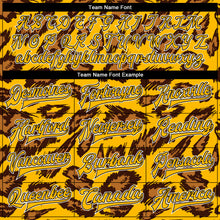 Laden Sie das Bild in den Galerie-Viewer, Custom Gold Black-White Leopard Print 3D Pattern Design Bomber Full-Snap Varsity Letterman Jacket
