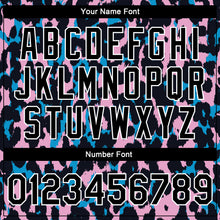 Laden Sie das Bild in den Galerie-Viewer, Custom Light Pink Black-White Leopard Print 3D Pattern Design Bomber Full-Snap Varsity Letterman Jacket
