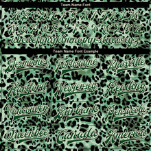 Laden Sie das Bild in den Galerie-Viewer, Custom Green City Cream Leopard Print 3D Pattern Design Bomber Full-Snap Varsity Letterman Jacket
