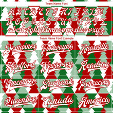 Load image into Gallery viewer, Custom Kelly Green White-Red Christmas Tree 3D Bomber Full-Snap Varsity Letterman Jacket
