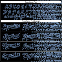 Load image into Gallery viewer, Custom Black Light Blue-Pink Halftone 3D Pattern Design Bomber Full-Snap Varsity Letterman Jacket
