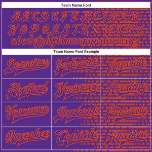 Custom Purple Orange-White Halftone 3D Pattern Design Bomber Full-Snap Varsity Letterman Jacket