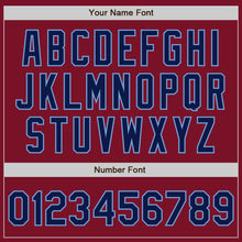 Load image into Gallery viewer, Custom Crimson Navy-Light Blue Bomber Full-Snap Varsity Letterman Two Tone Jacket
