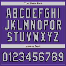 Load image into Gallery viewer, Custom Purple Gray-Black Bomber Full-Snap Varsity Letterman Two Tone Jacket
