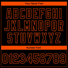 Load image into Gallery viewer, Custom Black Orange Wolf 3D Pattern Design Bomber Full-Snap Varsity Letterman Jacket

