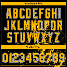 Load image into Gallery viewer, Custom Black Gold-White Wolf 3D Pattern Design Bomber Full-Snap Varsity Letterman Jacket
