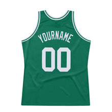 Load image into Gallery viewer, Custom Kelly Green White Authentic Throwback Basketball Jersey
