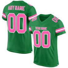 Load image into Gallery viewer, Custom Grass Green Pink-White Mesh Authentic Football Jersey
