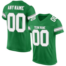 Load image into Gallery viewer, Custom Grass Green White-Gray Mesh Authentic Football Jersey
