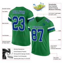 Load image into Gallery viewer, Custom Grass Green Royal-White Mesh Authentic Football Jersey
