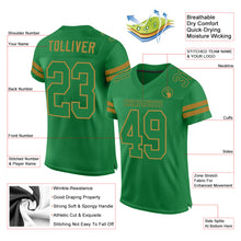 Load image into Gallery viewer, Custom Grass Green Grass Green-Old Gold Mesh Authentic Football Jersey
