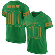 Load image into Gallery viewer, Custom Grass Green Grass Green-Old Gold Mesh Authentic Football Jersey
