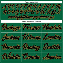 Load image into Gallery viewer, Custom Kelly Green Black-Old Gold Authentic Baseball Jersey
