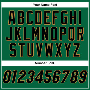Custom Kelly Green Black-Old Gold Authentic Baseball Jersey