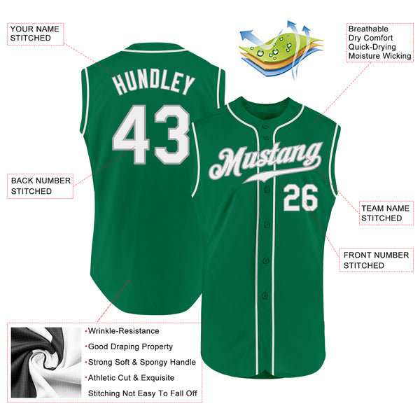 Cheap Custom Kelly Green White-Gray Authentic Sleeveless Baseball Jersey  Free Shipping – CustomJerseysPro