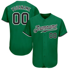 Load image into Gallery viewer, Custom Kelly Green Black-White Authentic Baseball Jersey
