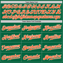 Загрузить изображение в средство просмотра галереи, Custom Kelly Green White Pinstripe Orange-White Authentic Baseball Jersey
