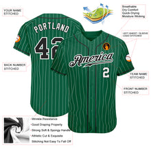 Загрузить изображение в средство просмотра галереи, Custom Kelly Green White Pinstripe Black-White Authentic Baseball Jersey
