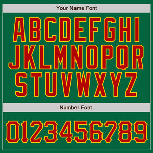 Custom Kelly Green Gold Pinstripe Red-Gold Authentic Baseball Jersey