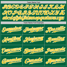 Load image into Gallery viewer, Custom Kelly Green Gold Pinstripe Gold-White Authentic Baseball Jersey
