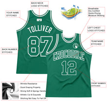 Laden Sie das Bild in den Galerie-Viewer, Custom Kelly Green Kelly Green-White Authentic Throwback Basketball Jersey

