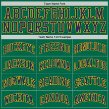 Load image into Gallery viewer, Custom Kelly Green Navy-Gold Authentic Throwback Basketball Jersey
