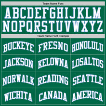 Load image into Gallery viewer, Custom Kelly Green White-Light Blue Authentic Throwback Basketball Jersey
