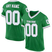 Load image into Gallery viewer, Custom Grass Green White-Gray Mesh Authentic Throwback Football Jersey
